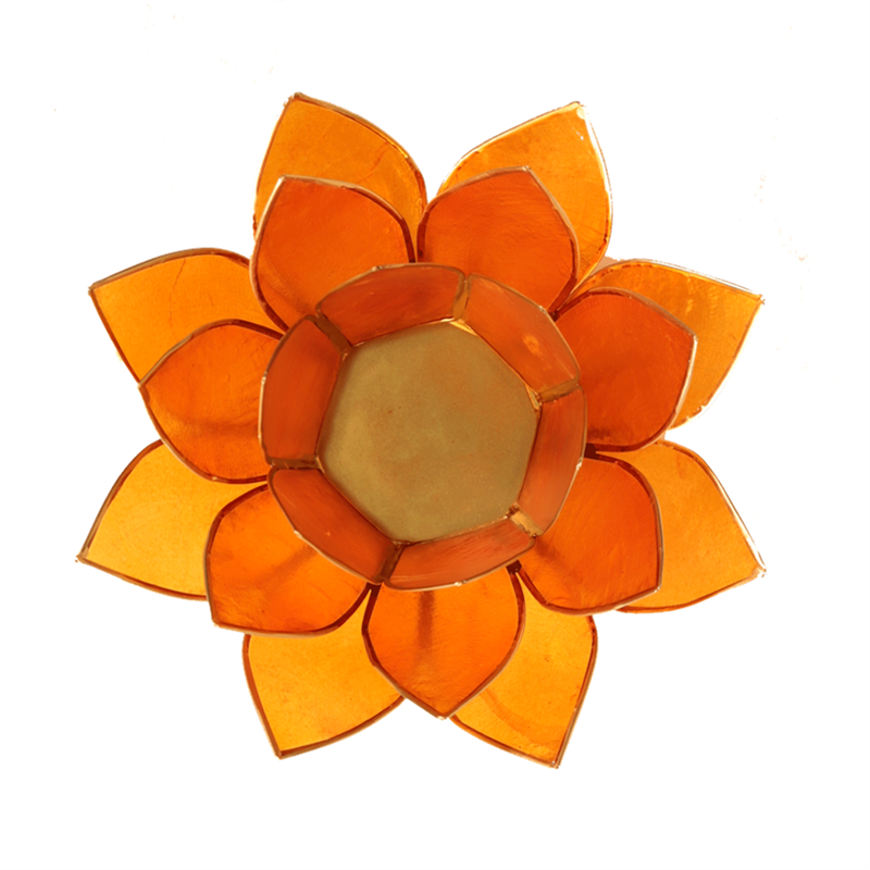 Lotus sfeerlicht oranje 2e chakra goudrand