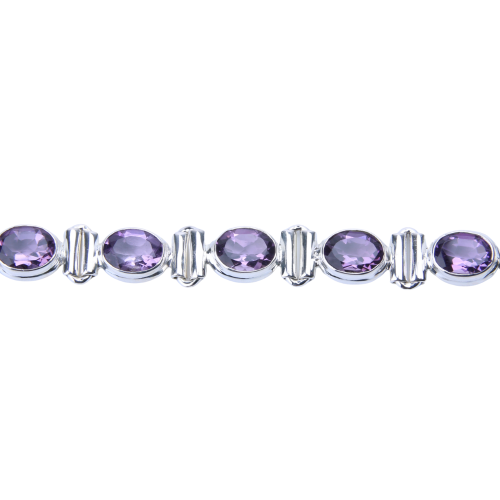 Zilveren armband Amethist - 4