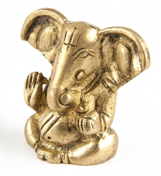 Ganesha zittend messing 4cm