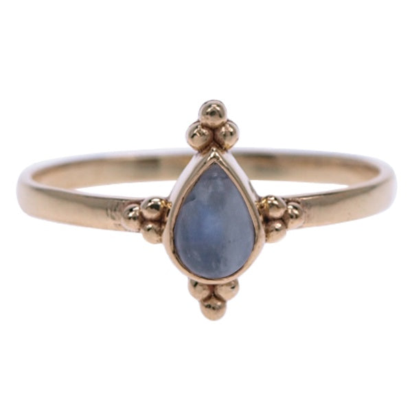 Zilveren ring Maansteen Gold Plated