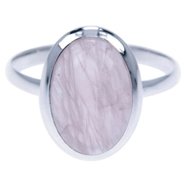Zilveren ring Rozenkwarts 11