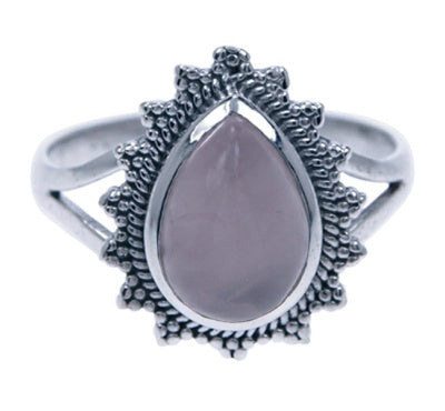Zilveren ring Rozenkwarts 12