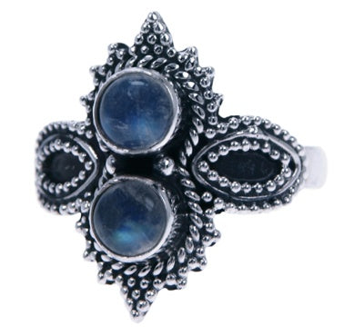 Zilveren ring Maansteen 8