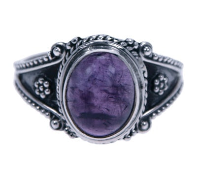 Zilveren ring Amethist 7