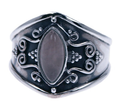 Zilveren ring Rozenkwarts 6