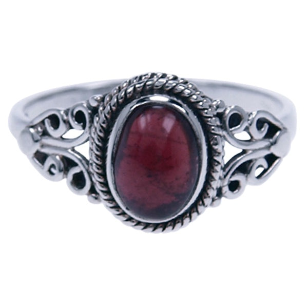 Zilveren ring Granaat 1