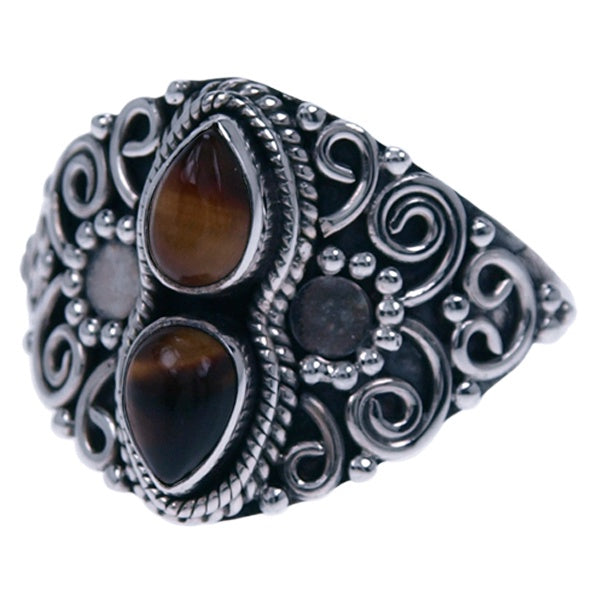 Zilveren ring Tijgeroog 2