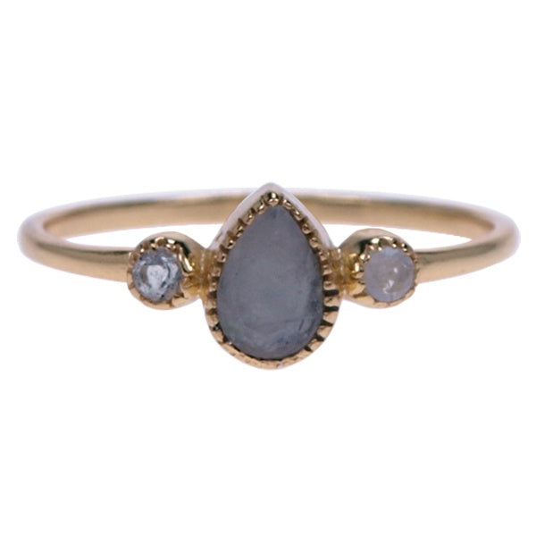 Zilver ring Maansteen Gold Plated