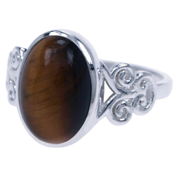Zilveren ring Tijgeroog 1