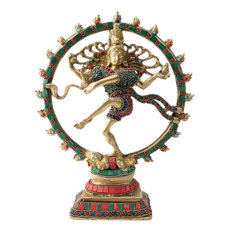 Shiva Nataraj Messing bezet met Edelstenen