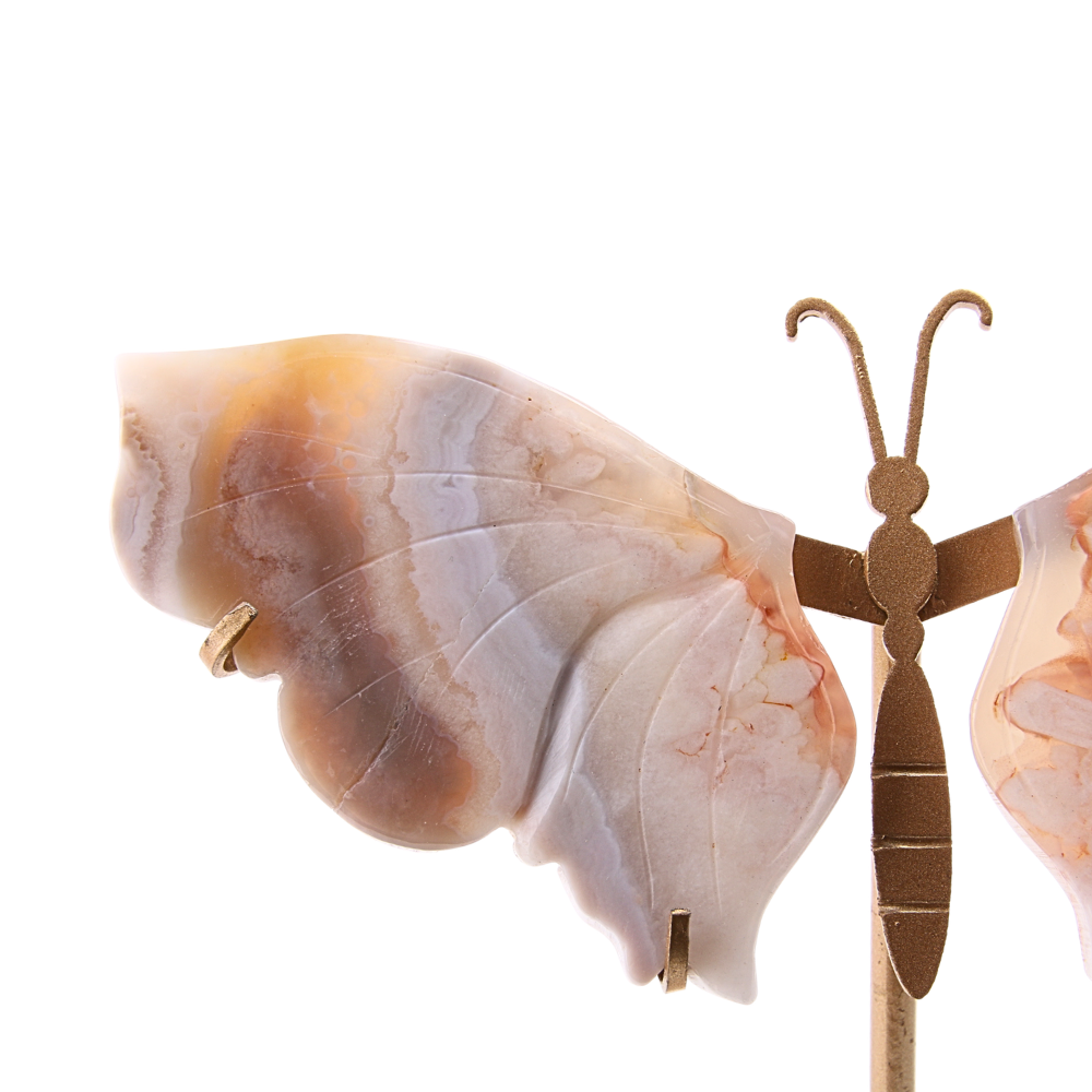 Vlinder Roze Agaat op standaard - 7