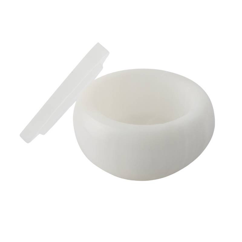 Seleniet Juwelen doosje rond met deksel