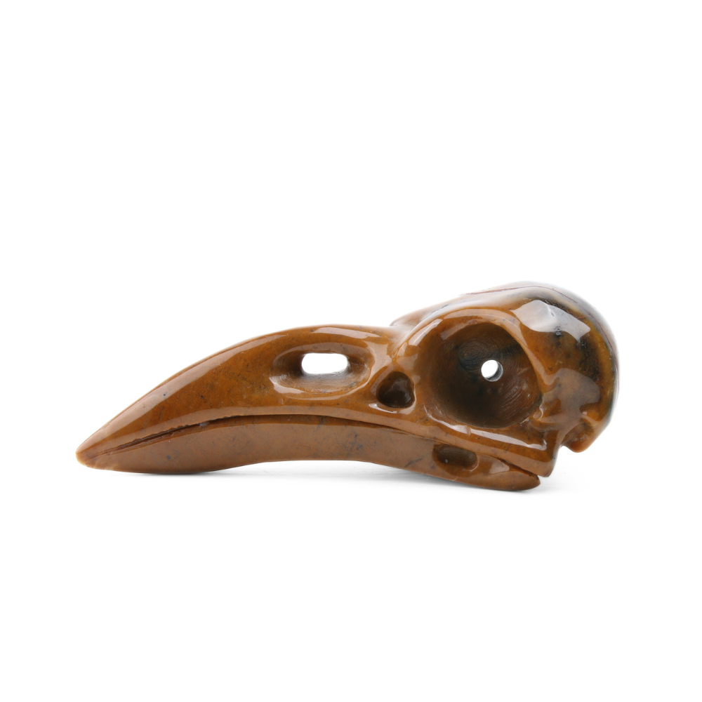 Chalcedoon Jaspis Raven Skull (groot) - 2
