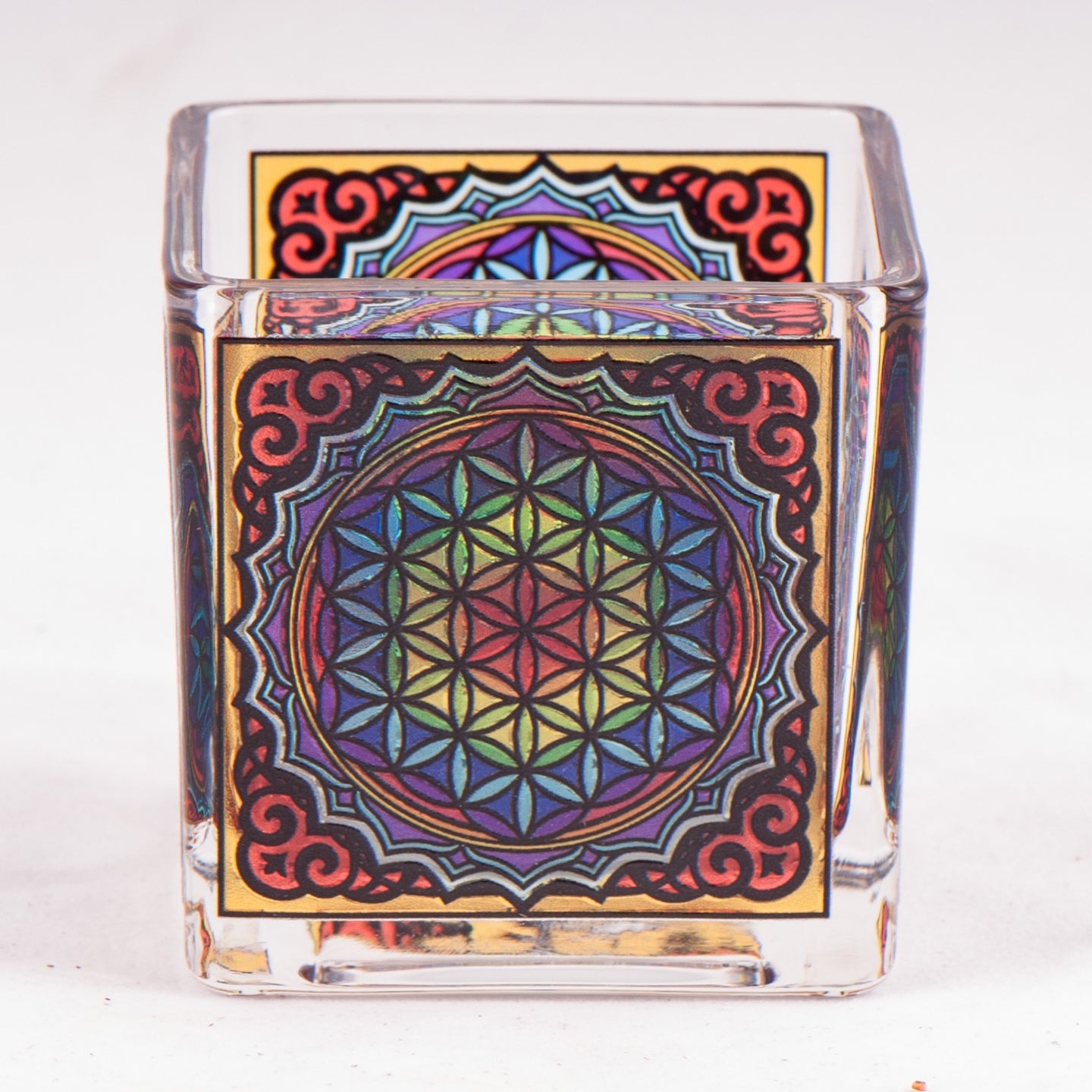 Theelichtglas Flower of life