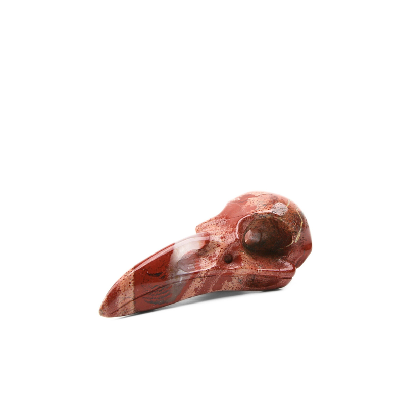 Jaspis Rood Raven Skull - 3