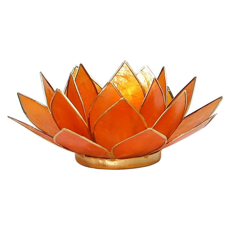 Lotus sfeerlicht oranje 2e chakra goudrand