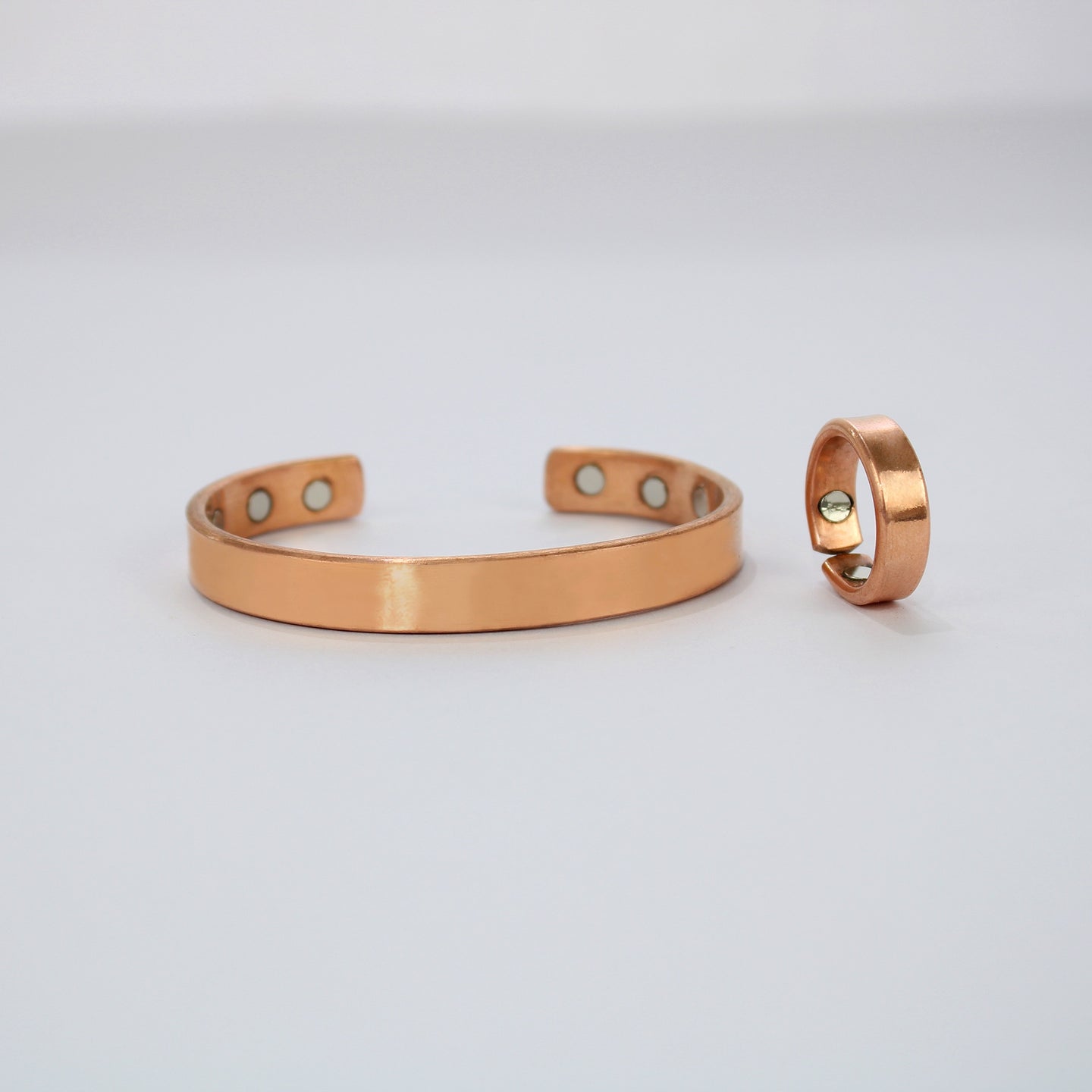 Koperen armband + ring