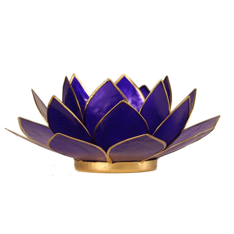 Lotus sfeerlicht indigo 6e chakra goudrand