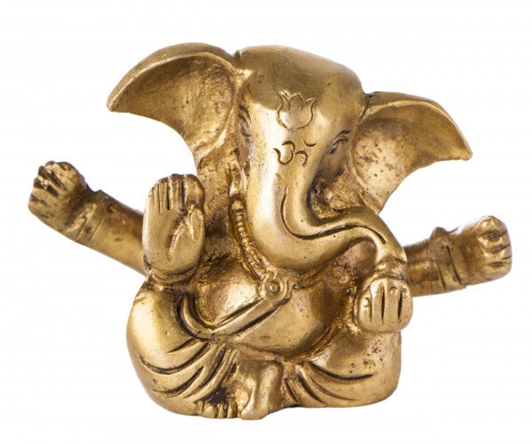 Ganesha zittend messing 6cm