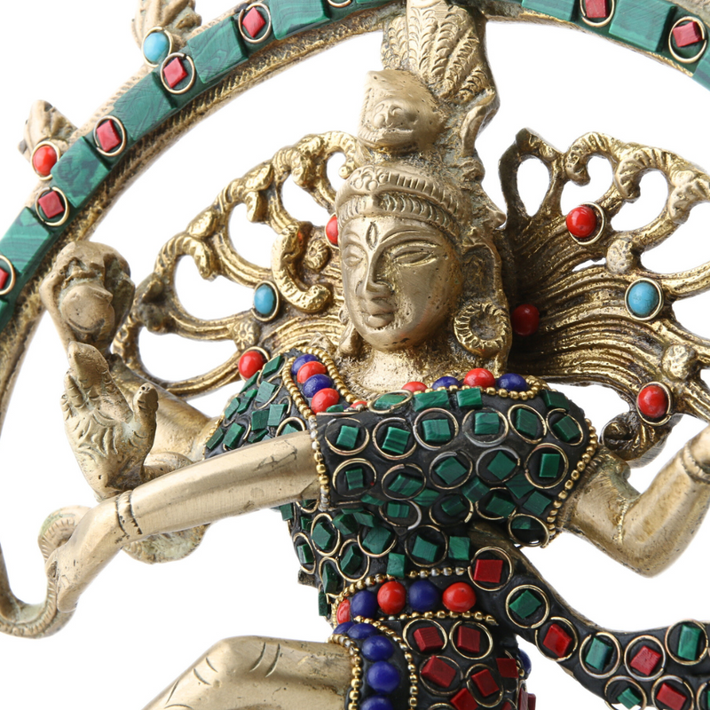 Shiva Nataraj Messing bezet met Edelstenen