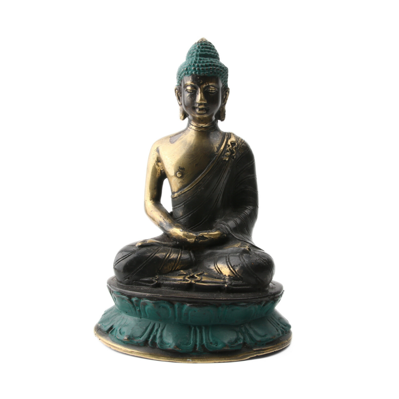 Boeddha op Lotus Dhyana Mudra Messing