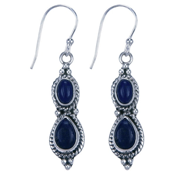 Zilveren oorbellen Lapis Lazuli - 6