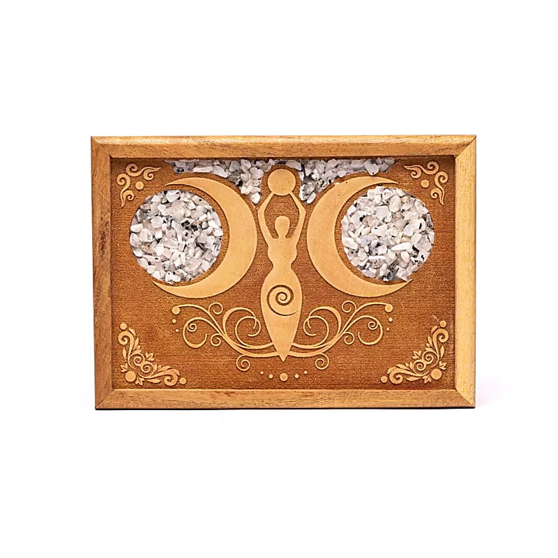 Tarot- of sieradendoos maangodin regenboogmaansteen