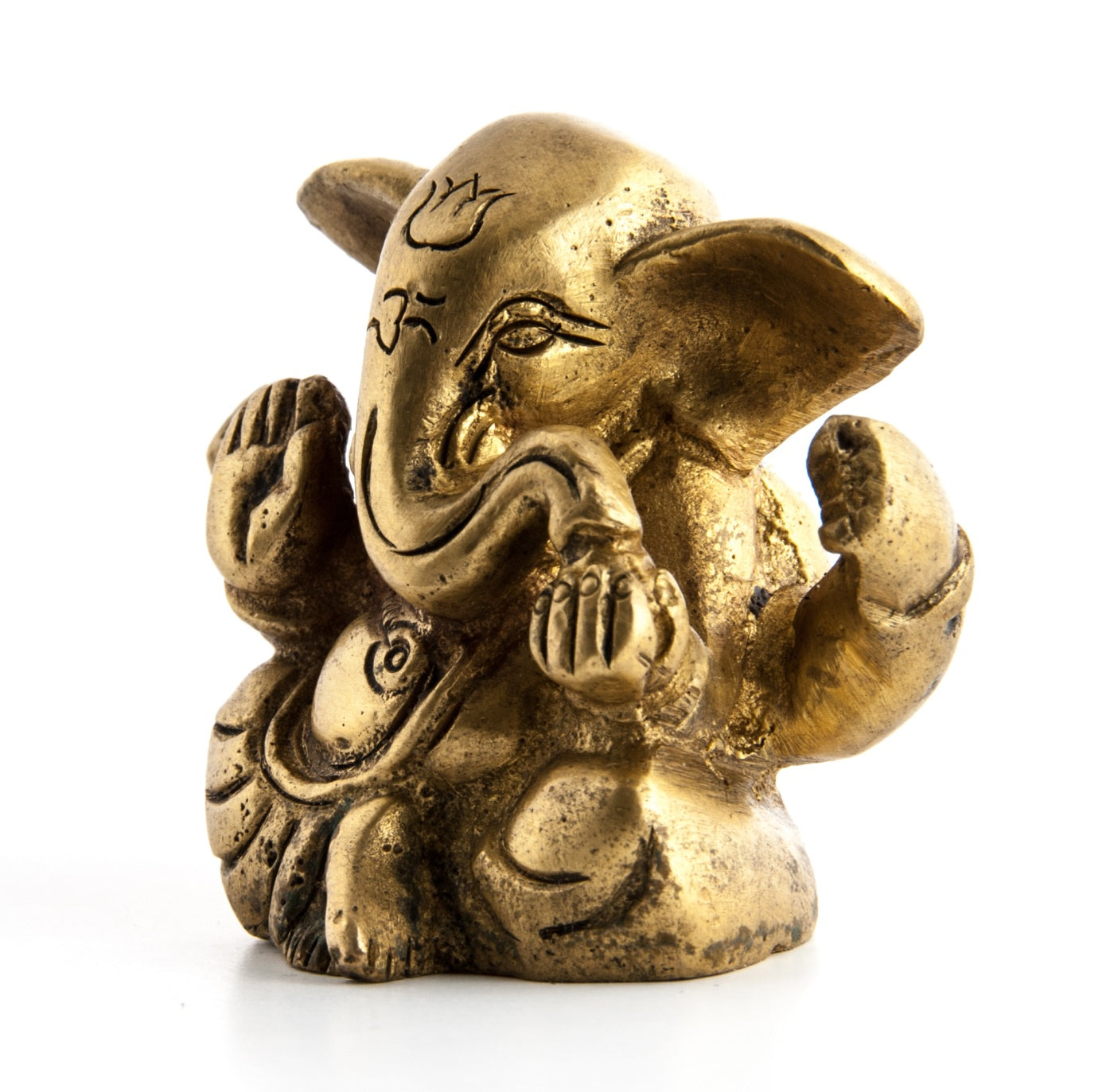 Ganesha zittend messing 5cm