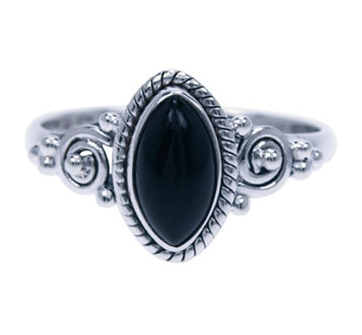 Zilveren ring onyx