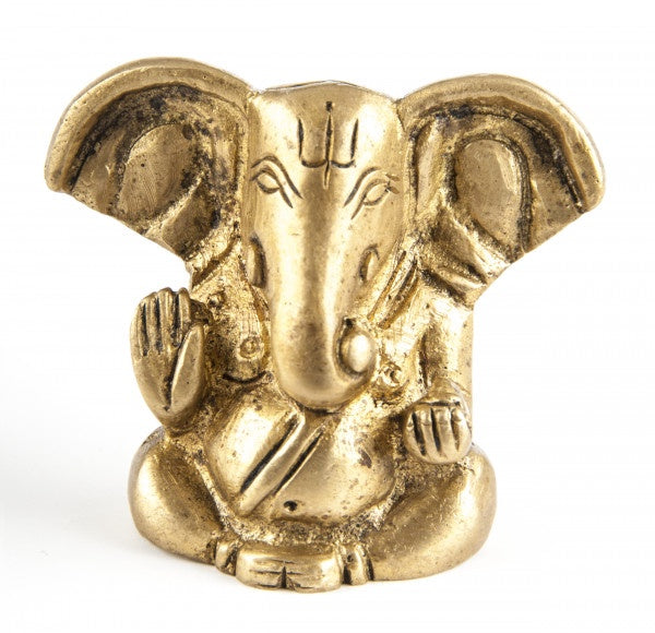 Ganesha zittend messing 4cm