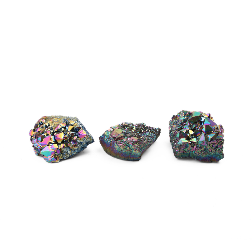 Titanium Aura Amethist Ruw Set – 8
