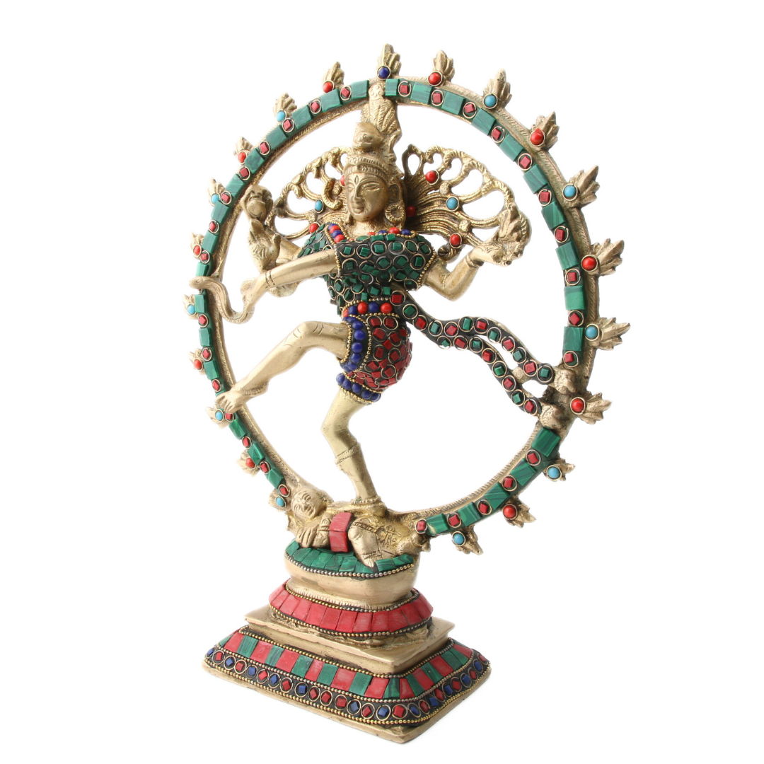 Shiva Nataraj Messing bezet met Edelstenen