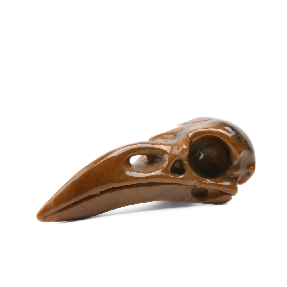 Chalcedoon Jaspis Raven Skull (groot) - 2