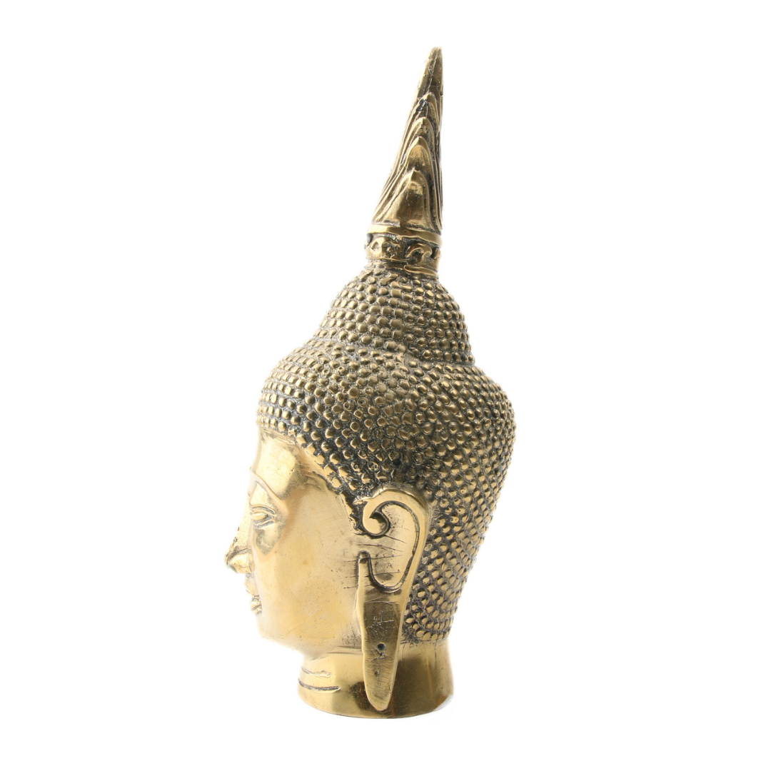 Boeddha Hoofd met Kroon Brass Plated