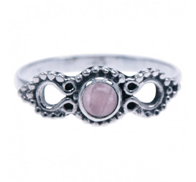 Zilveren ring Rozenkwarts