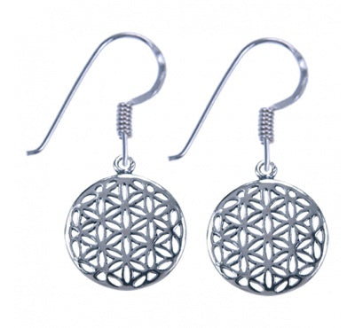 Zilveren oorbellen Flower of Life