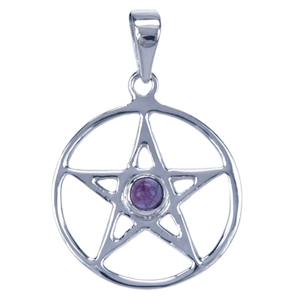 Symbool Hanger Pentagram met Amethist
