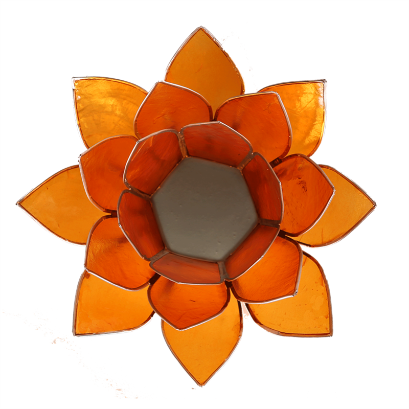 Lotus sfeerlicht oranje 2e chakra zilverrand*