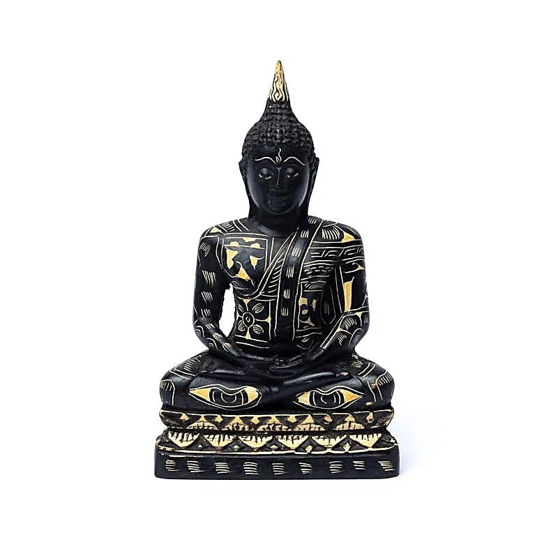 Meditatie Boeddha zwart 17cm