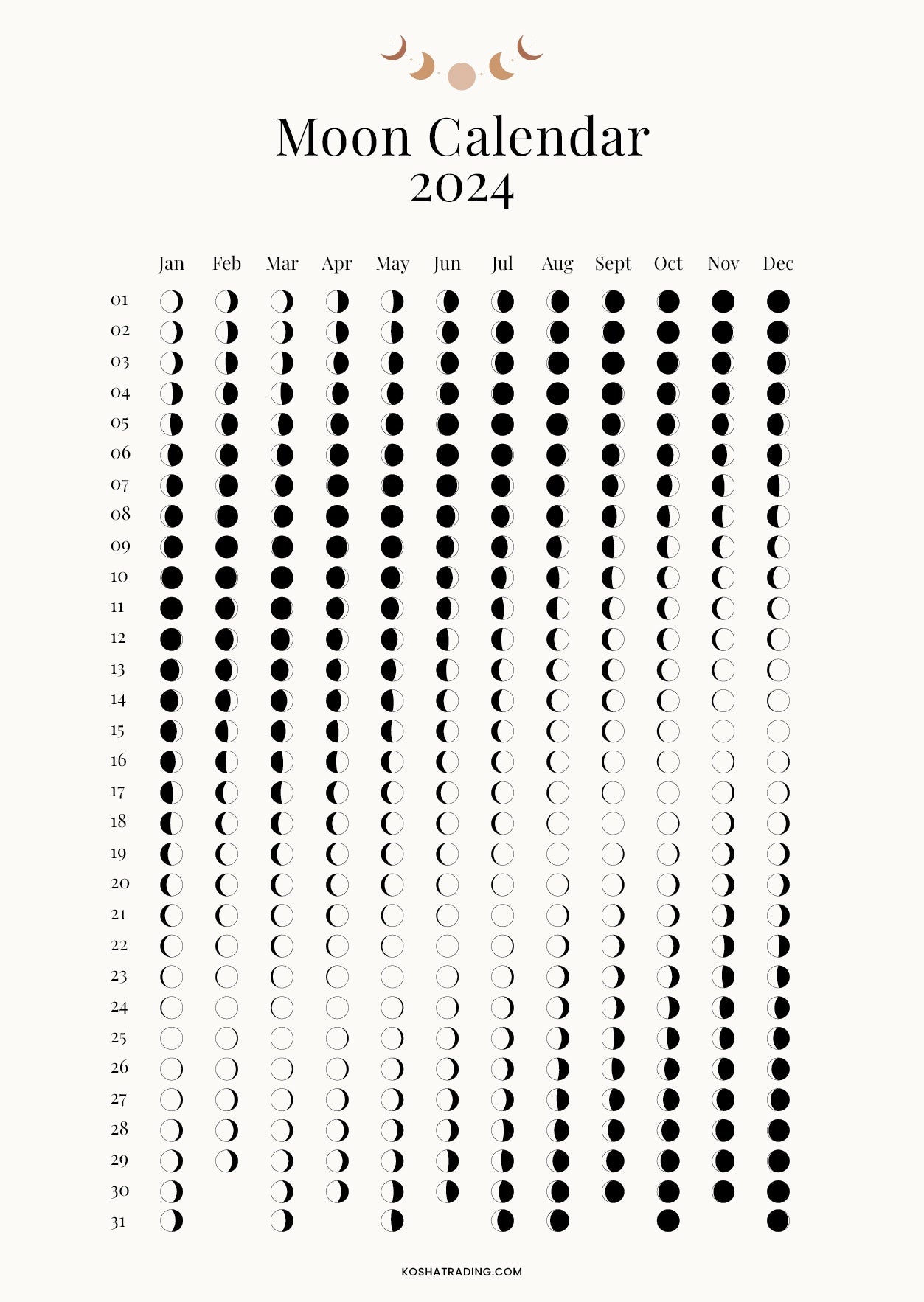 Maankalender 2024 A4