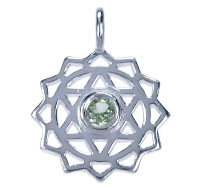 Zilveren hanger Hart Chakra