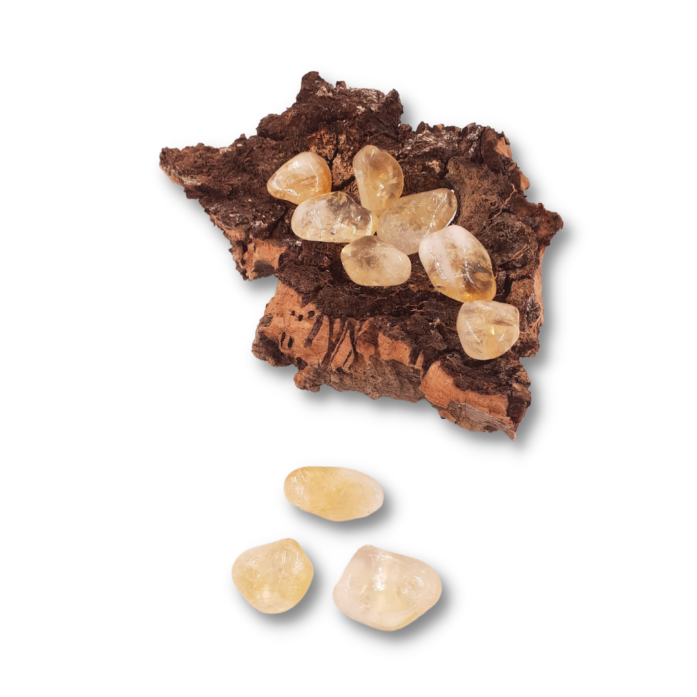 Gebrande Amethist - 'Citrien' trommelsteen