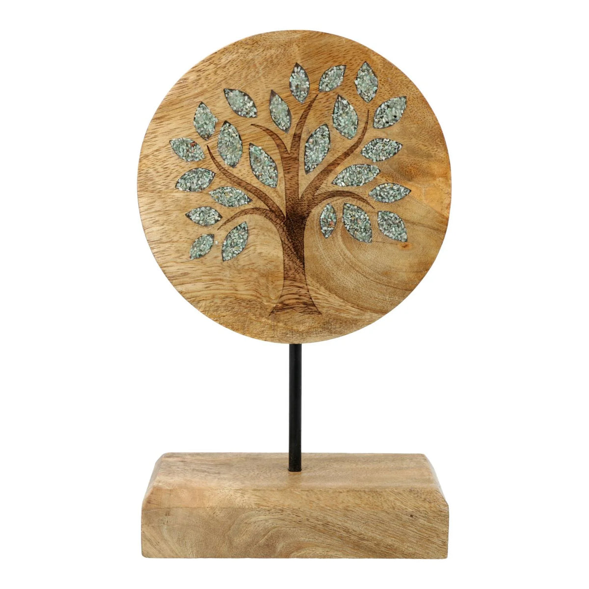 Deco Levensboom mangohout met aventurijn op voet