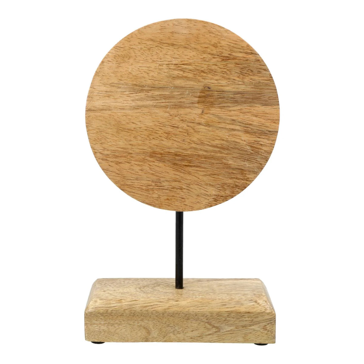 Deco Maanfasen mangohout met toermalijn & pyriet op voet