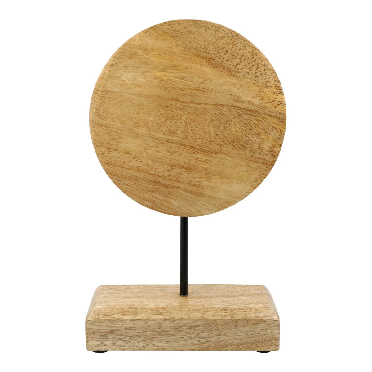 Deco Maansikkel mangohout met seleniet op voet