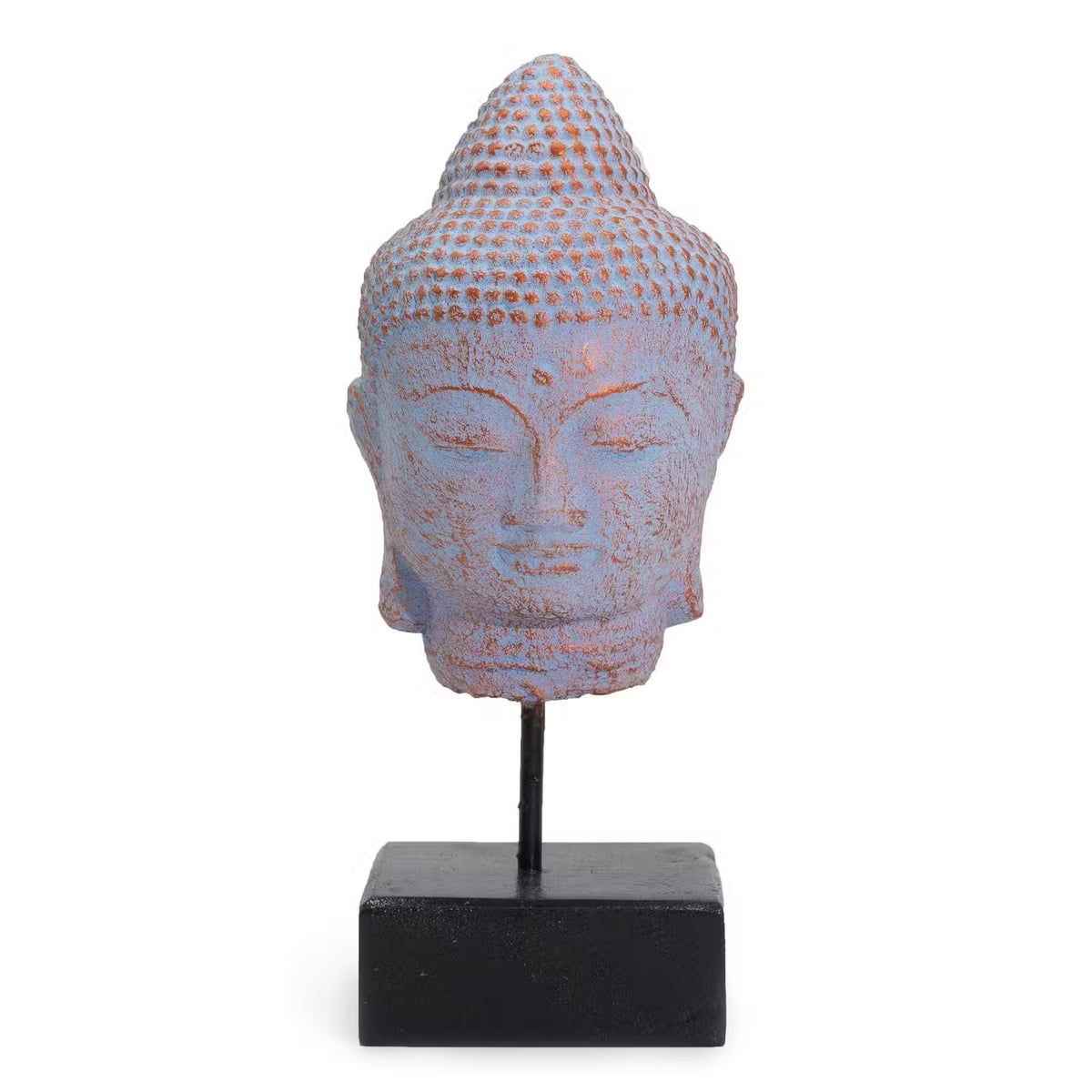 Boeddha Hoofd op standaard blue