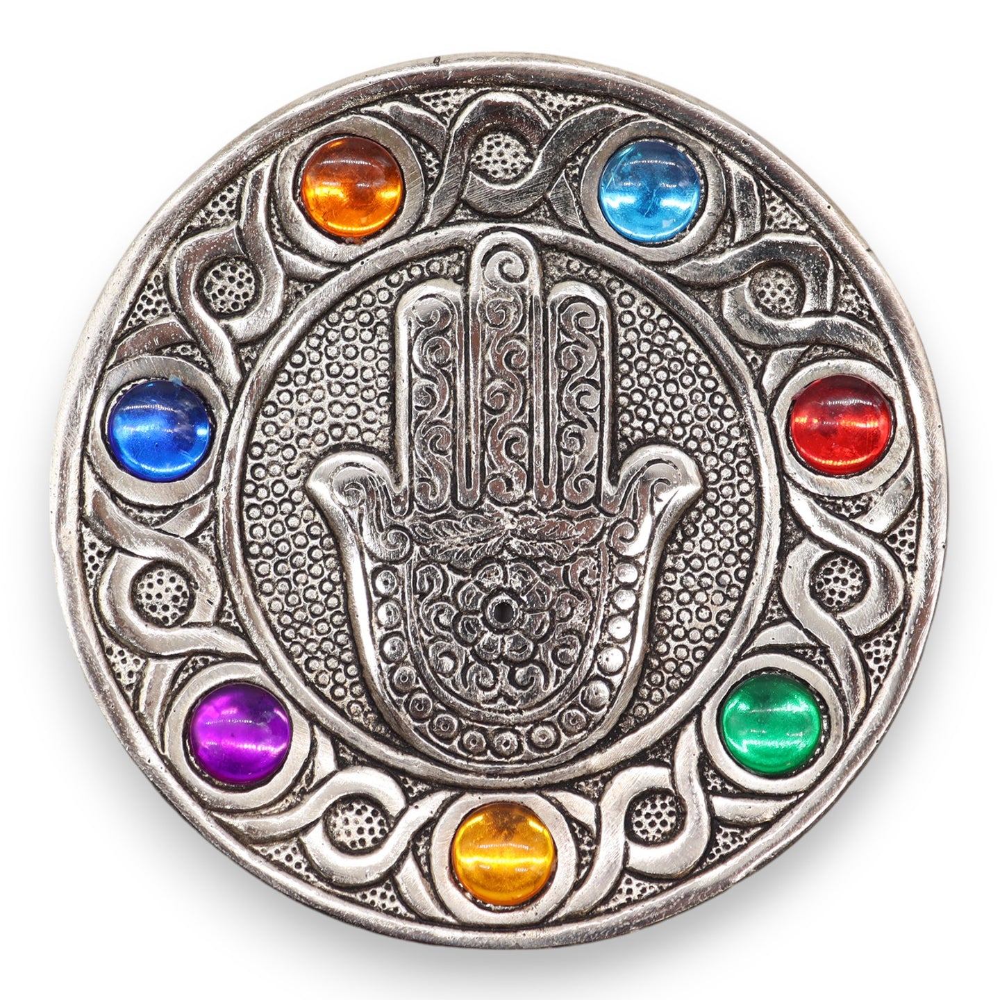Wierookhouder aluminium Chakra Hamsa