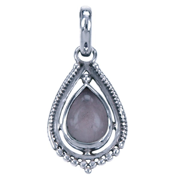 Zilveren hanger Rozenkwarts - 11