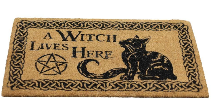 A Witch Lives Here Doormat 45x75cm