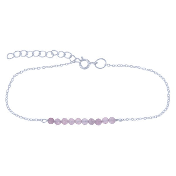 Zilveren armband Rozenkwarts - 1